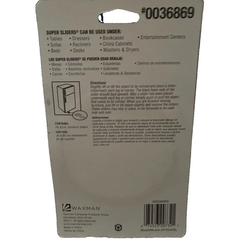 SUPER SLIDERS Waxman (4) Reusable 3 1/2